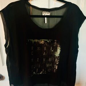 Velvet Thorn Black tank Top with sheer back